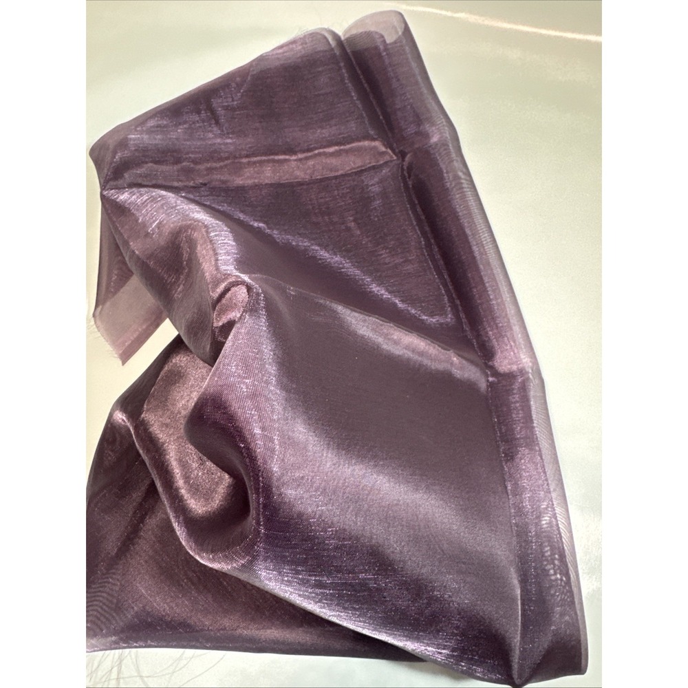 PLUM Crystal Organza Fabric 60" Sheer Draping Dolls Sewing 1/2 Yd Purple